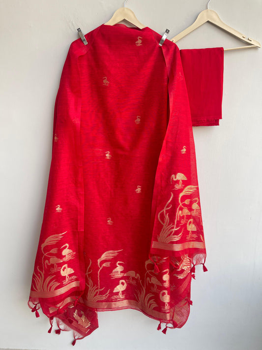 Maheshwari silk unstitched ladies suit Rc18878 (a)