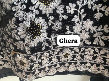 Resham embroidered unstitched velvet ladies suit Rc18838 (b)