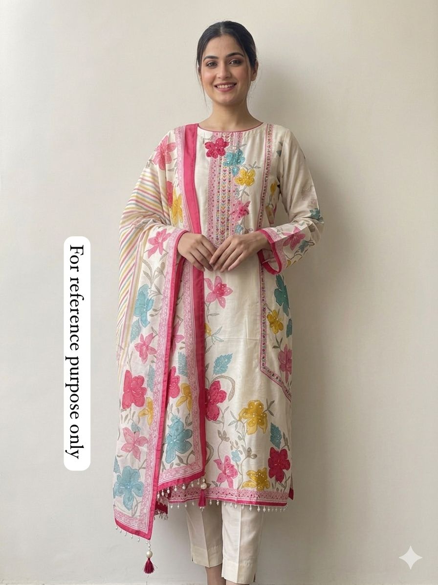 Muslin Printed Unstitched Ladies Suit RC-18647 – view 2