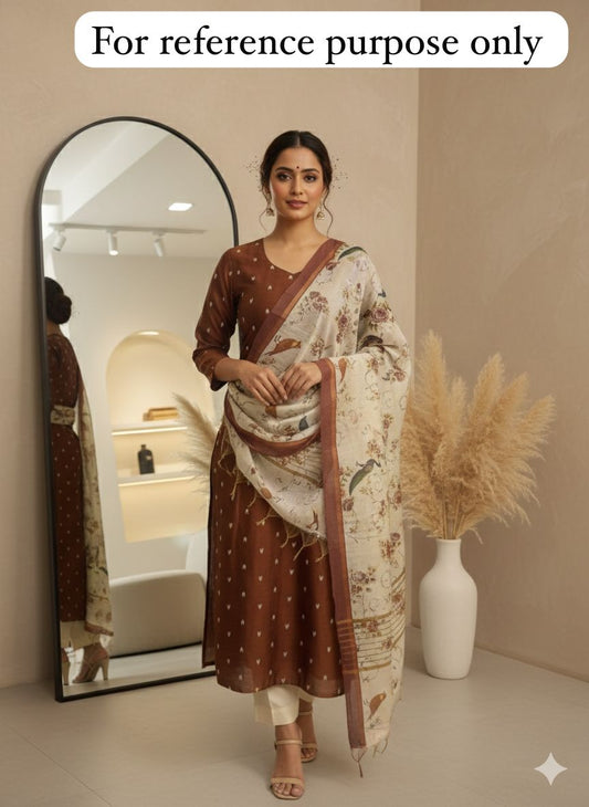 Cotton silk unstitched ladies suit Rc18399