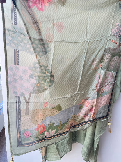 Luxury Organza Tuile Designer 3 Pcs Unstitched Suit Set