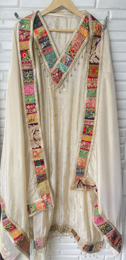 Shimmer silk semi stitched ladies suit Rc17569