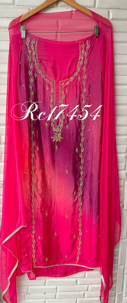 Glass organza unstitched ladies suit  Rc17454