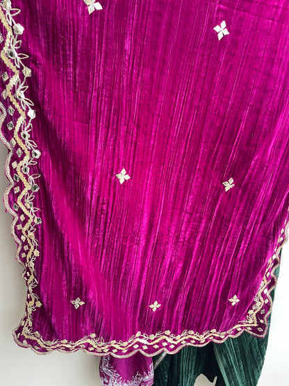 Micra crushed velvet unstitched ladies suit Rc18255 (a)