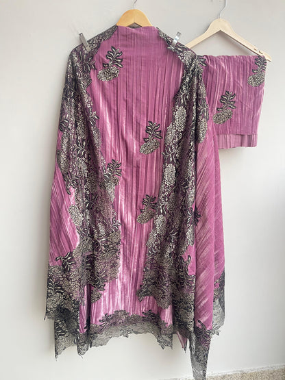 Micra crushed velvet unstitched ladies suit Rc18281