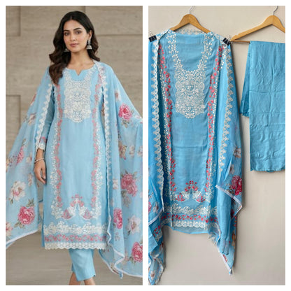 Organza Tuile unstitched ladies suit Rc19323