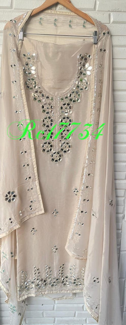 Shimmer silk unstitched ladies suit Rc17734