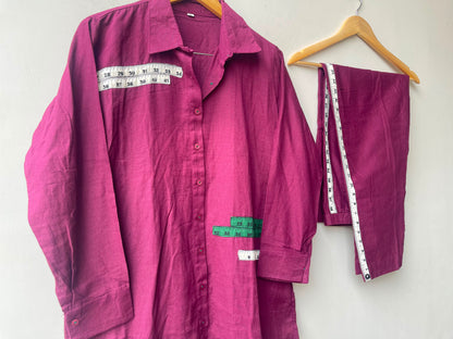 Soft linen cotton stitched ladies coord set Rc19089