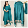Premium Mul Chanderi Designer 3 Pcs Unstitched Suit Set