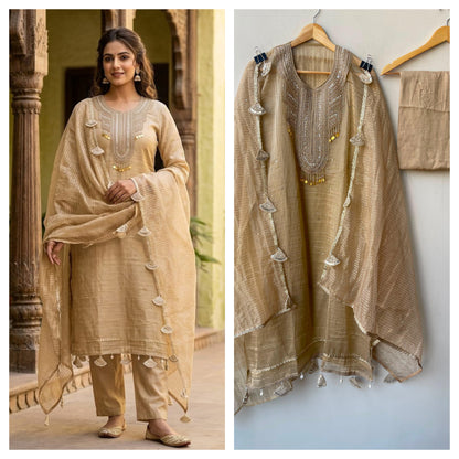 Crushed shimmer tissue ladies unstitched suit Rc19260