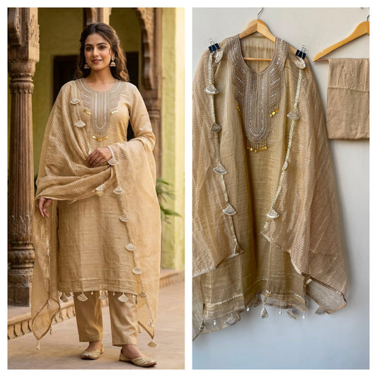 Crushed shimmer tissue ladies unstitched suit Rc19260