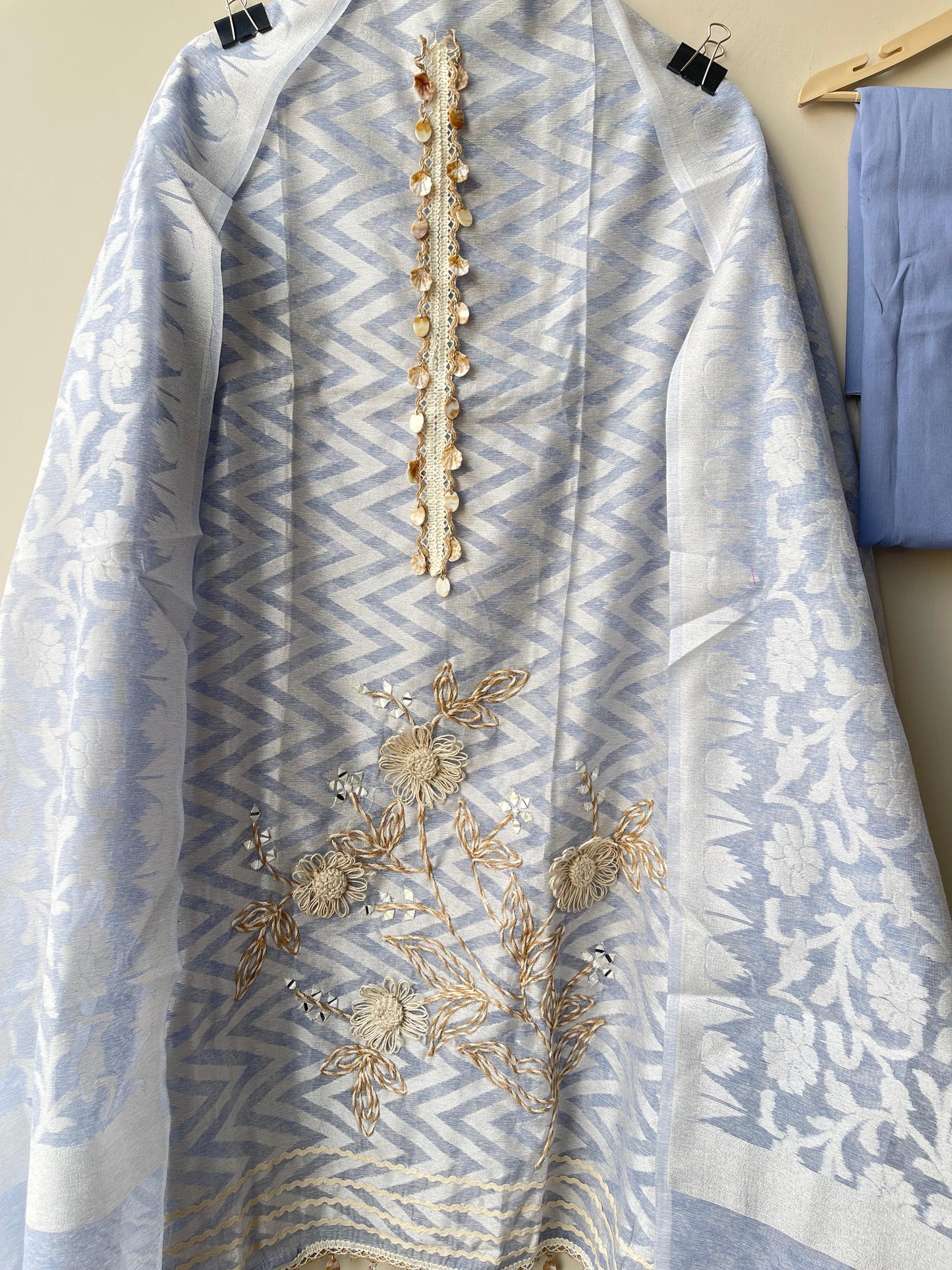 Linen weaving unstitched ladies suit Rc18908