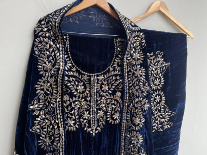 Crushed micra velvet unstitched ladies suit Rc18254