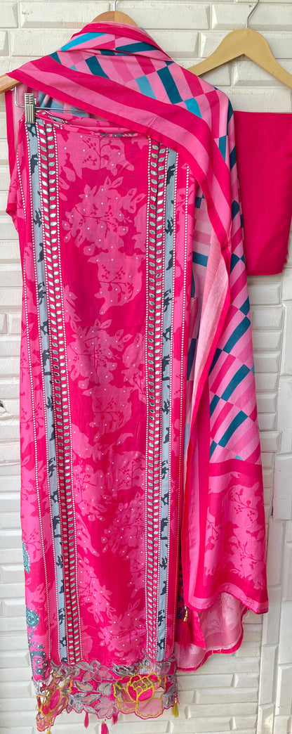 Muslin printed unstitched ladies suit Rc17856 (b)