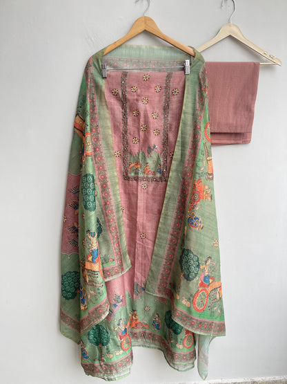 Mul Chanderi Unstitched Ladies Suit RC-18291 – view 3