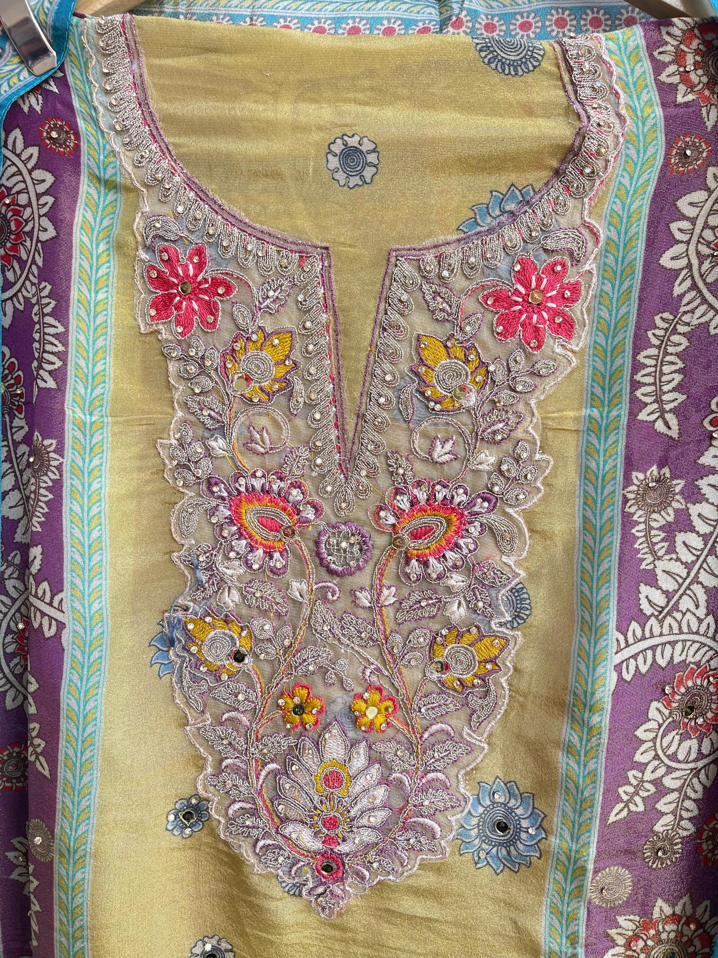 Shimmer silk unstitched ladies suit Rc17920