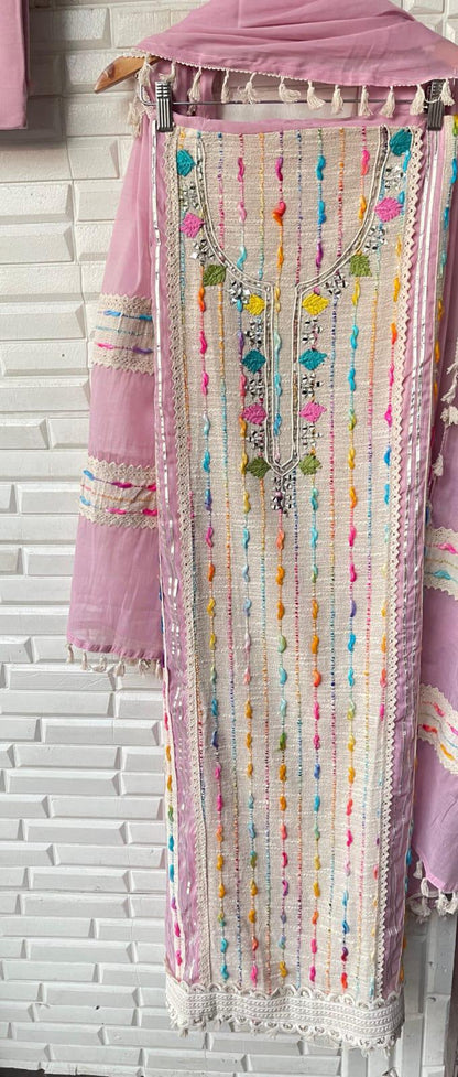 Mul Chanderi Unstitched Ladies suit Rc 17092 (b)