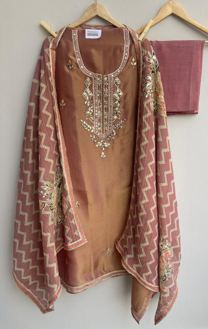 Shimmer silk unstitched ladies suit Rc17949