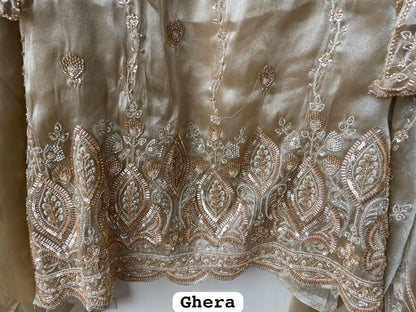 Shimmer glass silk fabric unstitched ladies suit