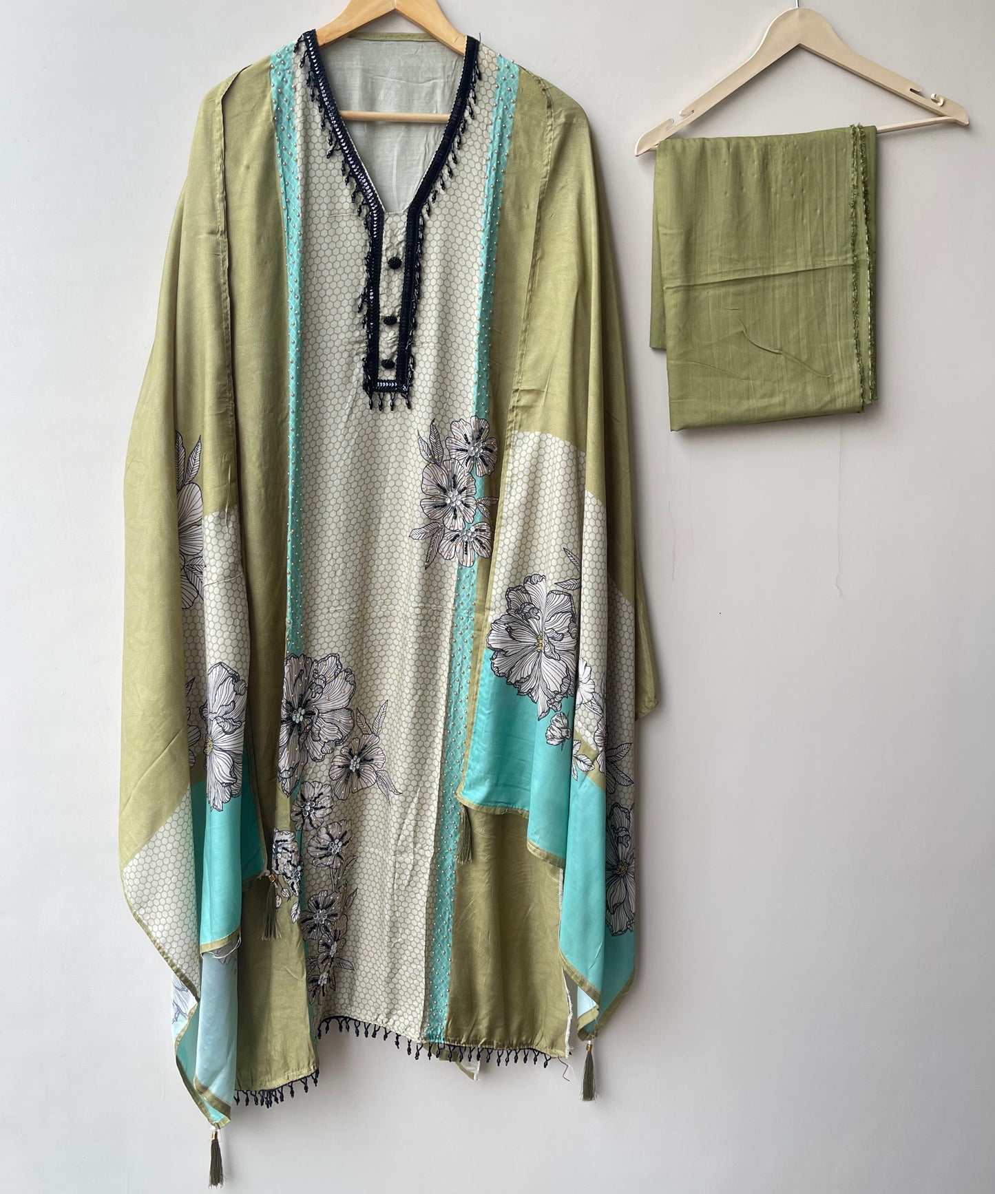 Satin Crepe Printed Ladies Unstitched Suit RC-18765 – view 7