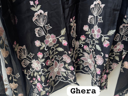 Gine glass organza ladies unstitched suit Rc19320 (a)