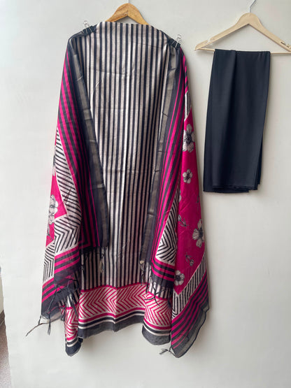 Mul chanderi maheshwari printed unstitched ladies suit Rc19065 (a)