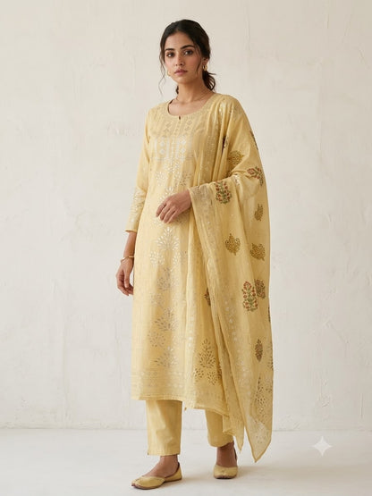 Mul chanderi unstitched ladies suit Rc19047