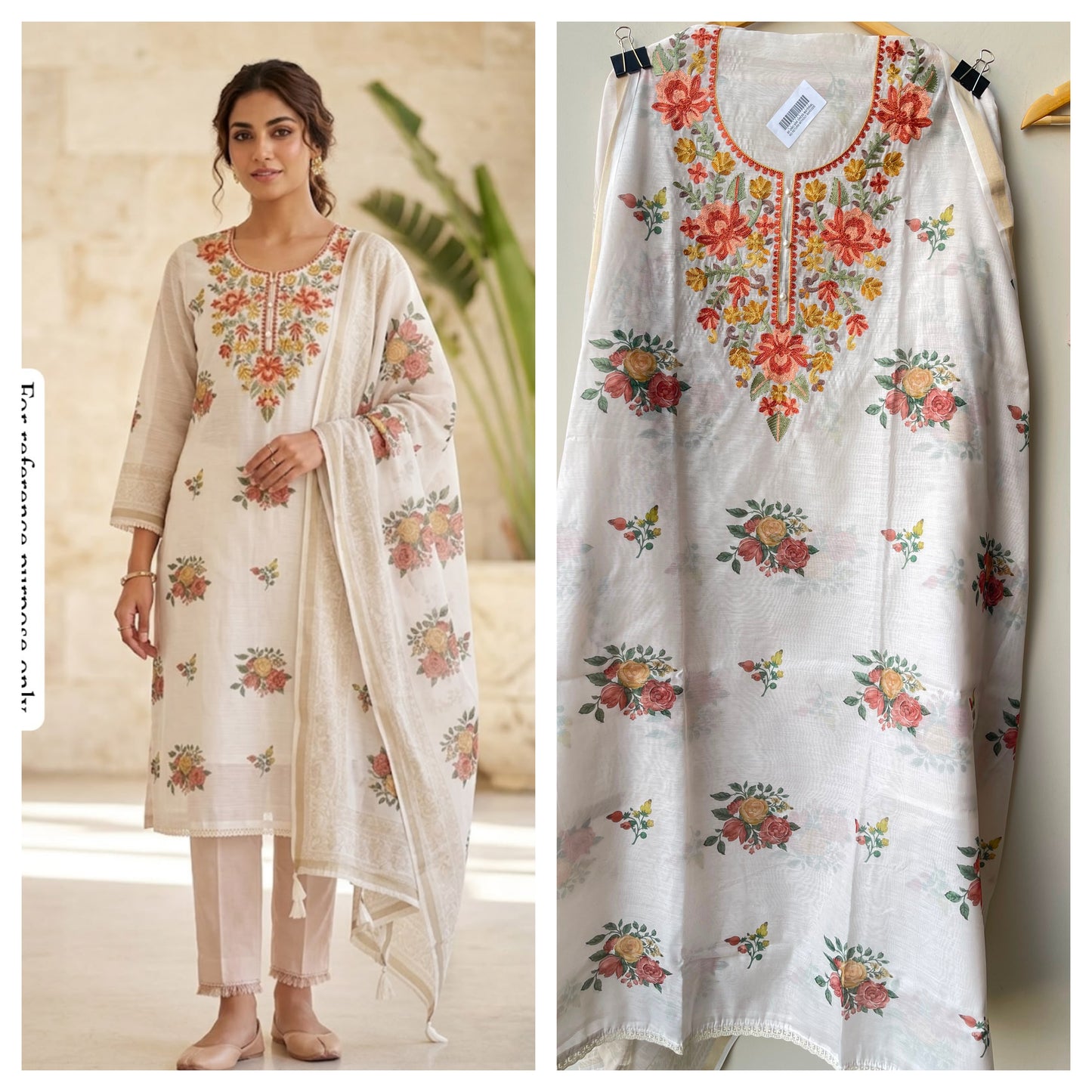 Mul chanderi printed ladies unstitched suit Rc18964