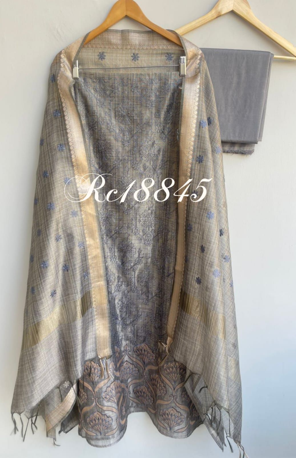 Shimmer linen unstitched ladies suit Rc18845