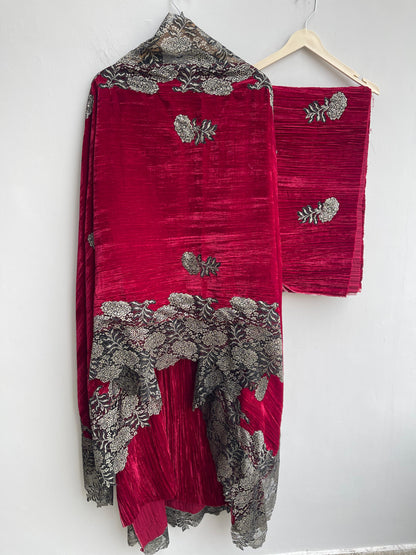 Micra crushed velvet unstitched ladies suit Rc18269 (b)