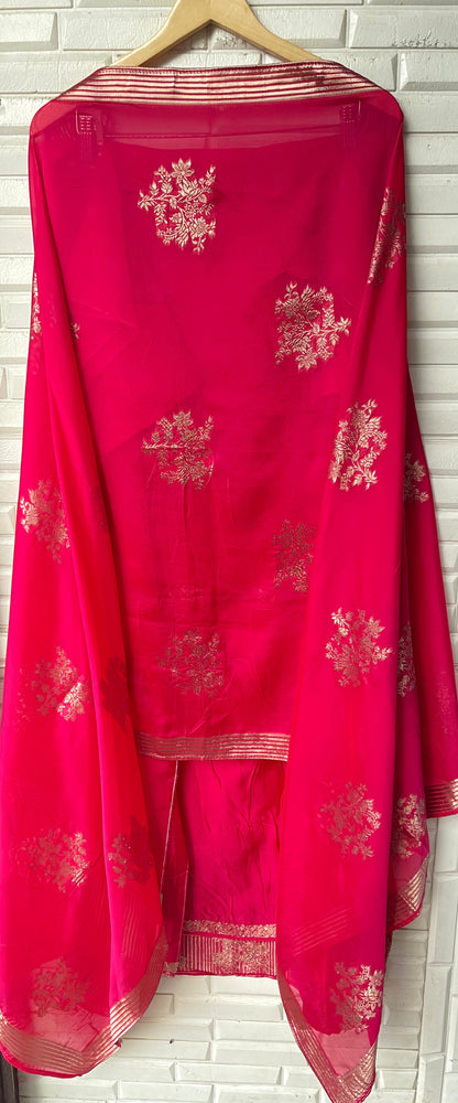 Banarasi organza silk unstitched ladies suit Rc17697