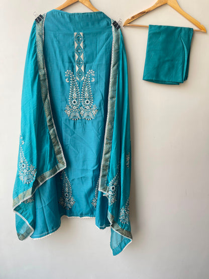 Mul chanderi unstitched ladies suit Rc18953