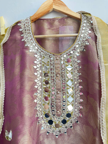 Self shimmer silk unstitched ladies suit Rc17923 (b)