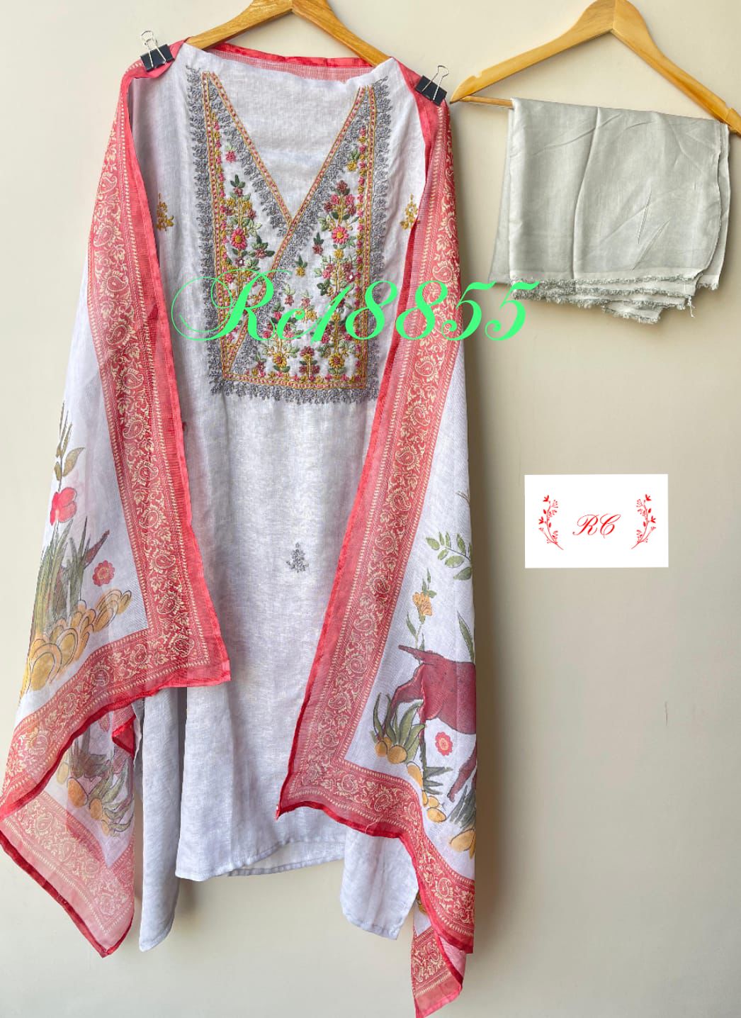 Soft Self Linen Printed Ladies Unstitched Suit RC18855 – view 2