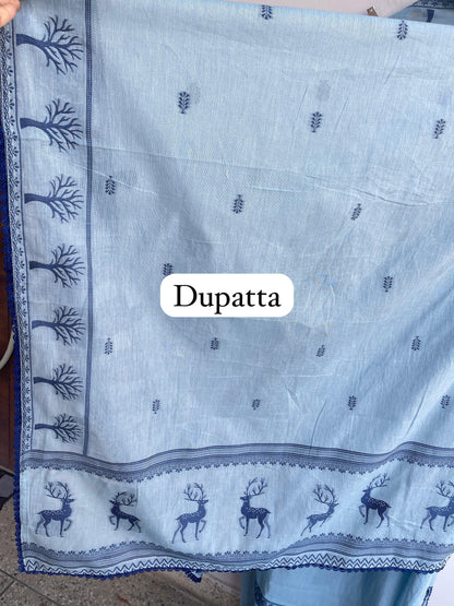 Linen fabric unstitched ladies suit Rc18419