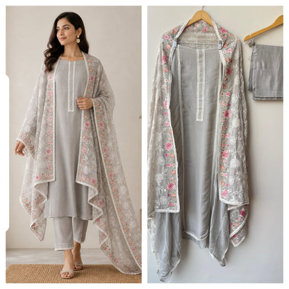 Organza Unstitched Ladies Suit RC-18803