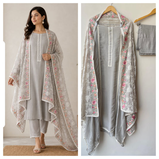 Organza Unstitched Ladies Suit RC-18803