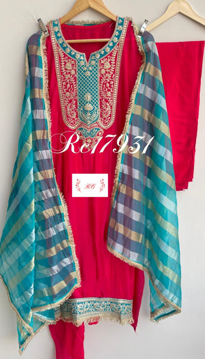 Silk fabric unstitched ladies suit Rc17931 (b)