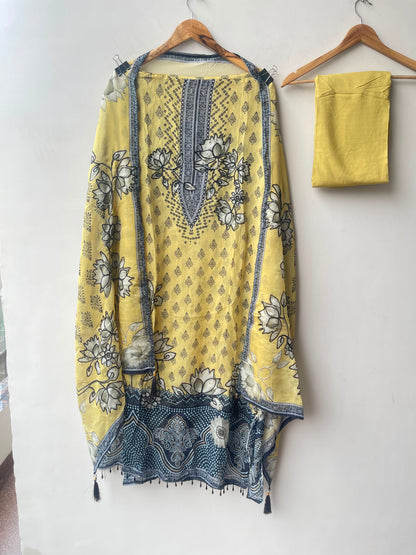 Organza printed unstitched ladies suit Rc19225