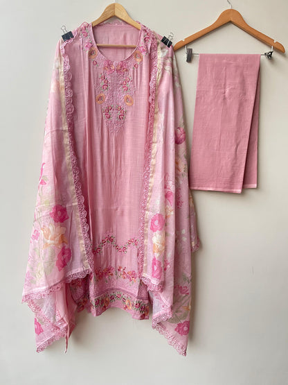Mul Chanderi Unstitched Ladies Suit RC18858 – view 5