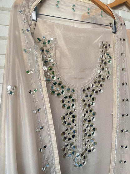 Shimmer silk unstitched ladies suit Rc17734