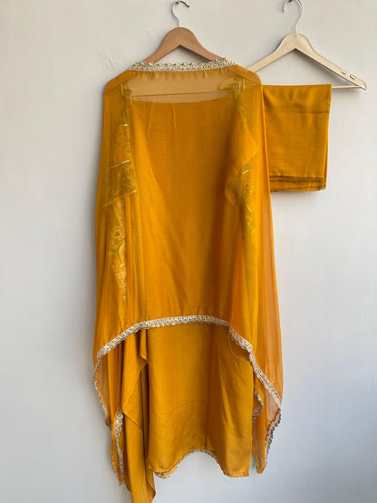 Satin crepe unstitched ladies suit Rc18834 (a)