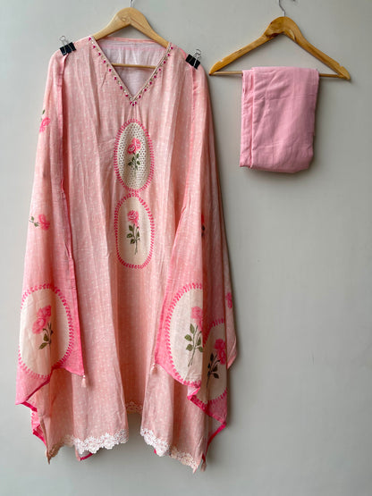 Self linen printed unstitched ladies suit Rc18999