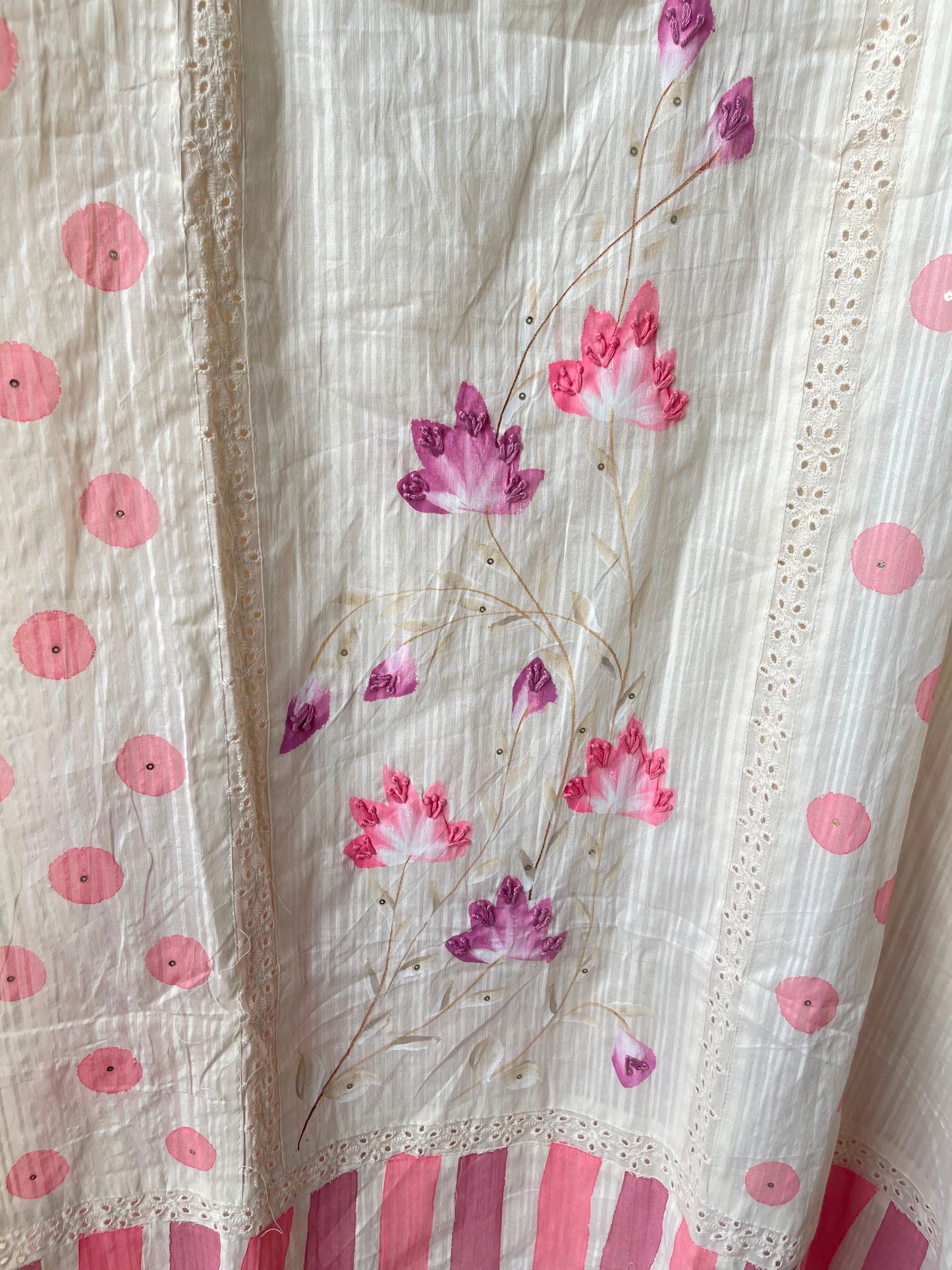 Self Cotton Brush Painted Unstitched Suit with Pearl Work RC-19015 - Royal Chic by Priti (photo 6)