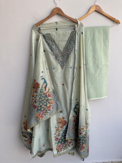 Self Linen Weaved Unstitched Ladies Suit RC-18509 (a) – view 4