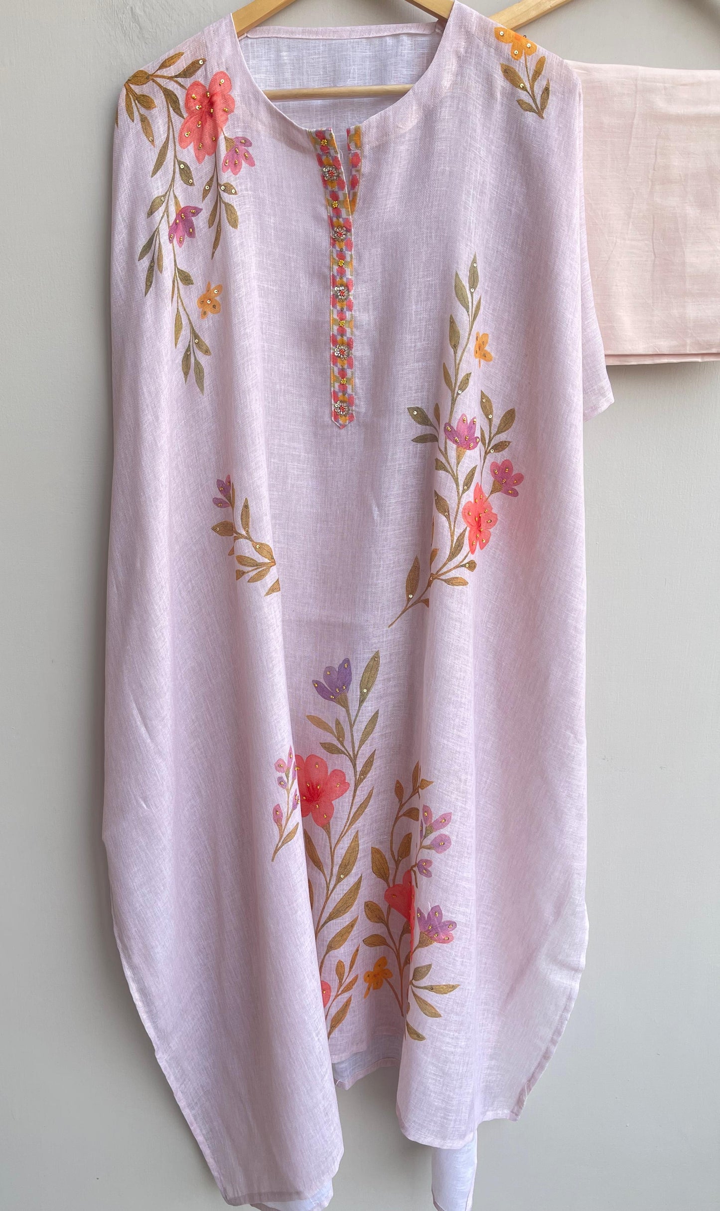 Pure linen printed unstitched ladies suit Rc18528