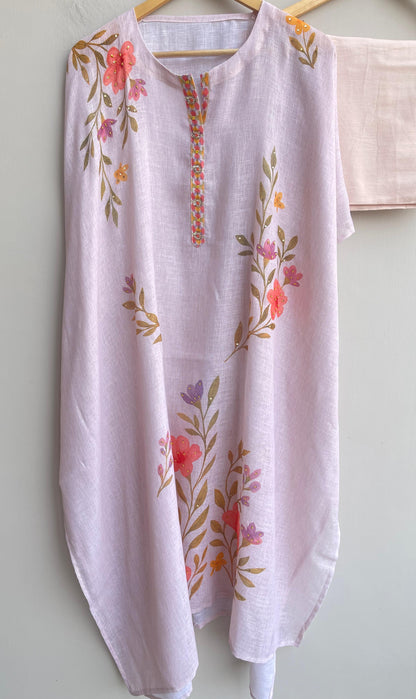 Pure linen printed unstitched ladies suit Rc18528