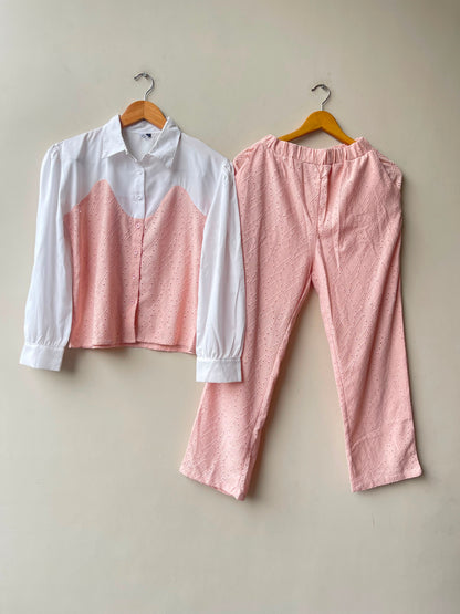 Chikan cotton stitched ladies coord set Rc19154