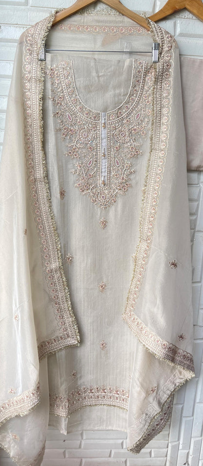 Pure banarasi shimmer silk unstitched ladies suit Rc17853 (b)