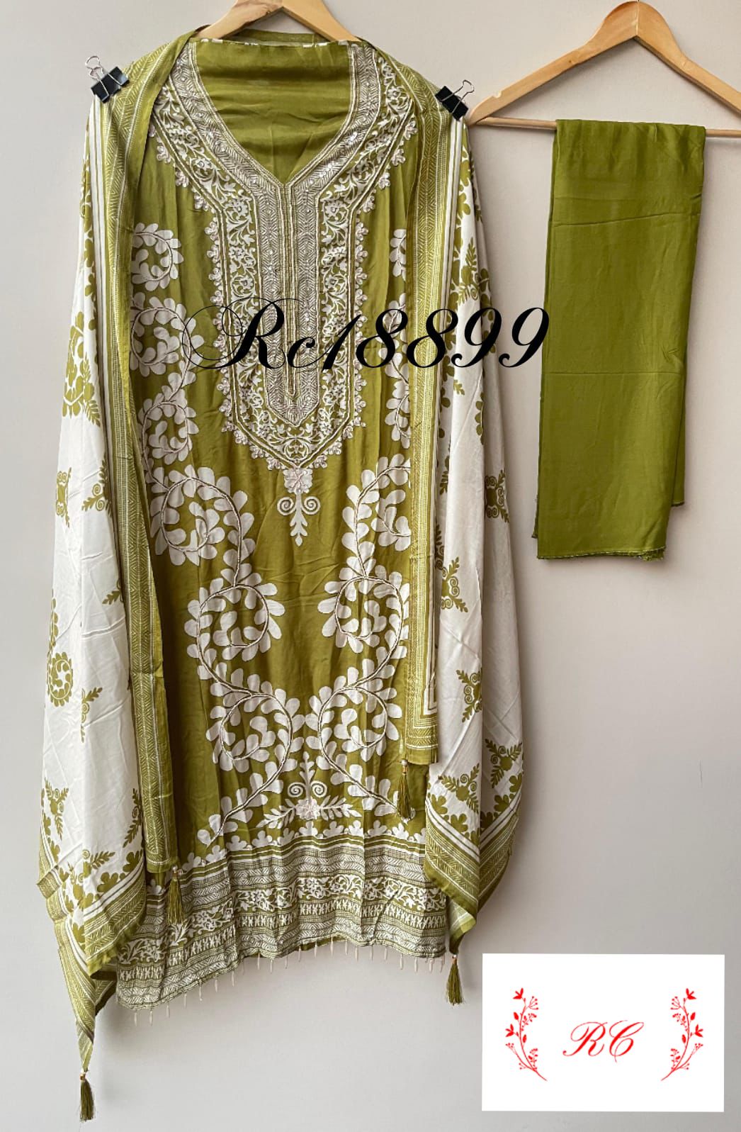 Muslin printed unstitched salwar suit with pearl and sequin resham embroidery – RoyalChicByPriti